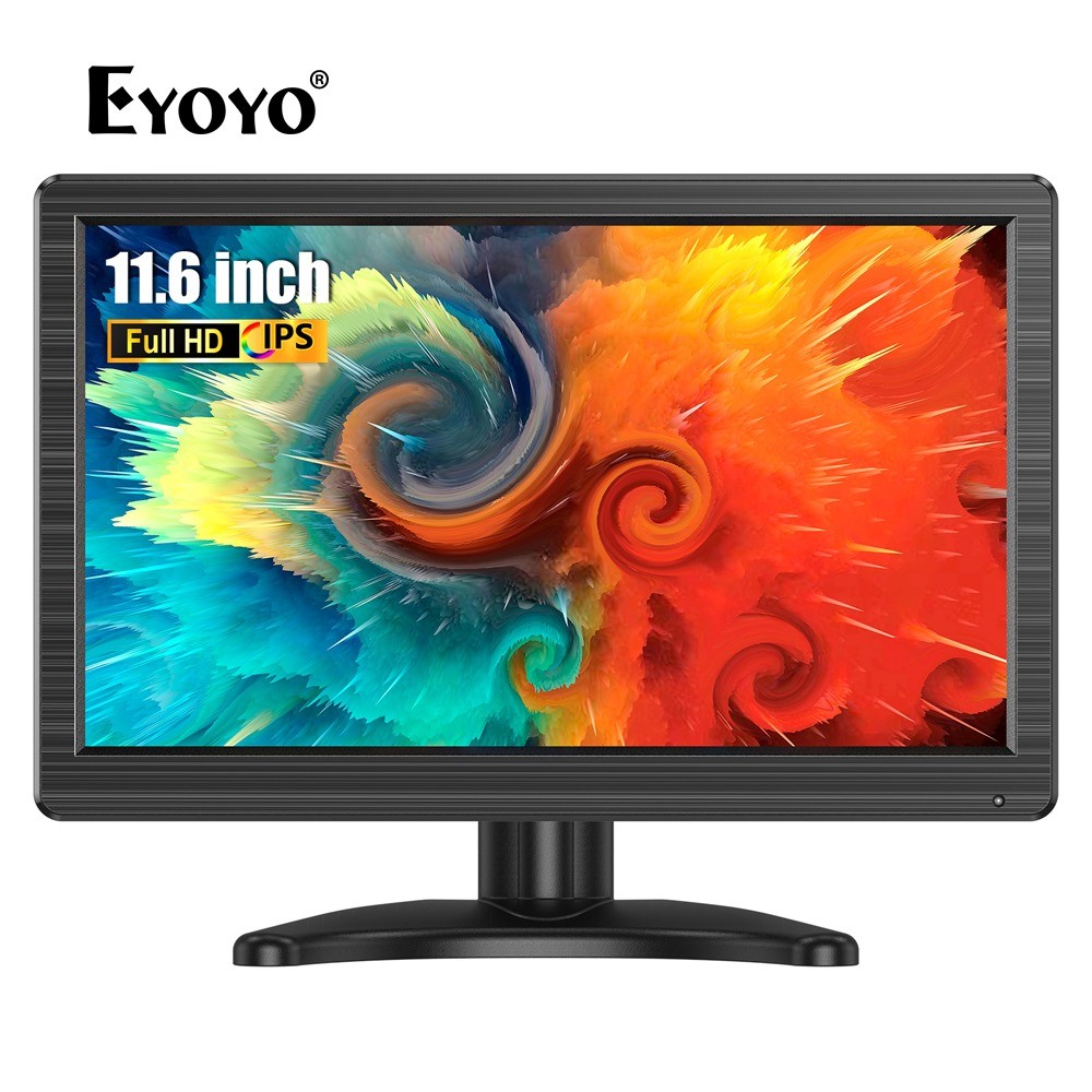 Eyoyo จอภาพ HDMI ขนาดเล็กขนาด 12 นิ้ว, Eyoyo Mini Monitor จอแสดงผล IPS แบบพกพา, จอภาพภายนอกสําหรับแล