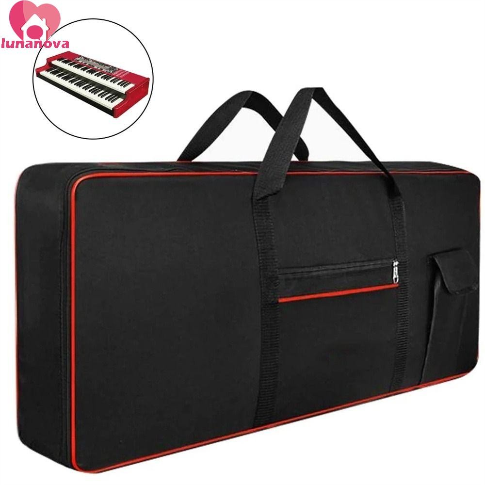 Lunanova กระเป๋าคีย์บอร์ด, 600D Oxford 61/76/88 Key Instrument Keyboard Case, ทนทานกันน้ําผ้าฝ้ายเบาะ Anti Shock Piano Storage Bag ดนตรี