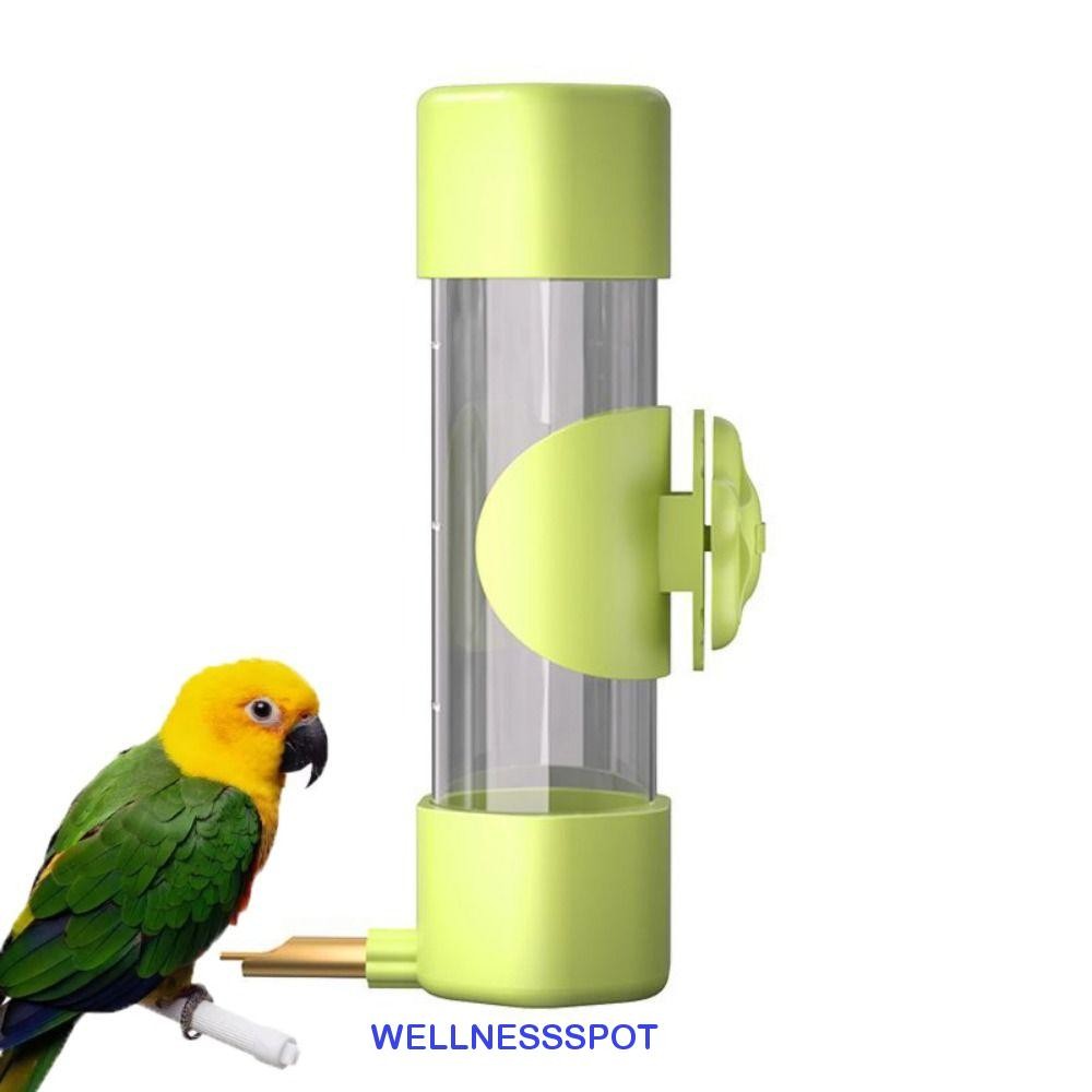 Wellnessspot ตู้กดน้ํานกแก้ว, เครื่องป้อนน้ํานกที่ถอดออกได้กันลื่น, สุนัขขวดดื่มอัตโนมัติป้องกันการรั่ว 200 มล. สร้างสรรค์