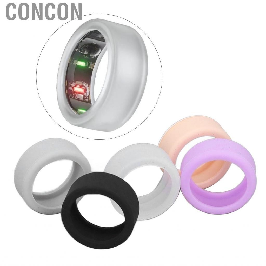 Concon 5PCS Silicone Elastic Cover สำหรับ Smart Ring Anti Skin Skin Friendly Protector ใช้งานได้ทุกวันใช้อุปกรณ์เสริมสากล (S)