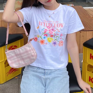 (ของพร้อมส่ง ส่งใน 24 ชั่วโมง)BOOM Shopee | “Baby Tee“ 💐รวมลายเสื้อครอปทรงพอดีตัวเนื้อผ้า cotton 100%