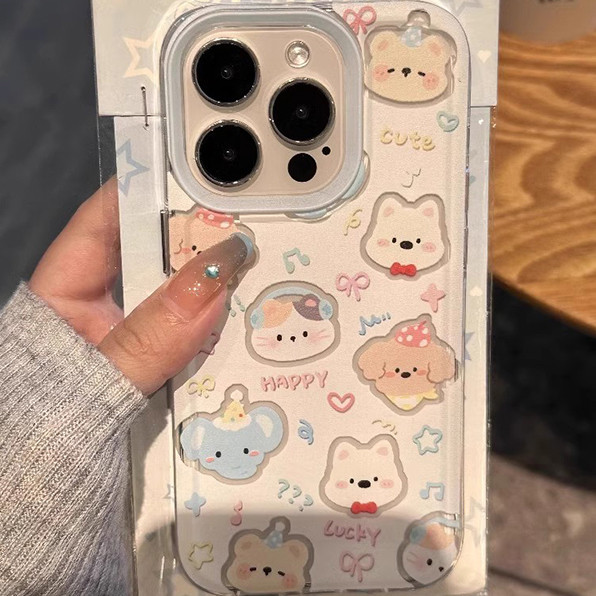 🔥COD🔥เคส IPHONE 11 12 13 14 15 16 PRO MAX 6 8 14 15 7 PLUS XR XSMAX เคสโทรศัพท์มือถือกันกระแทกใสลายการ์ตูนสัตว์ดั้งเดิม
