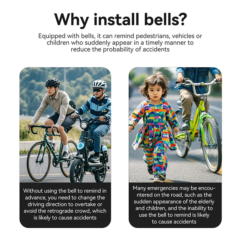 ร็อคโบรส์ กระดิ่งจักรยานมือจับจักรยานถนนฮอร์นแหวนกรอบเสียงเตือนความปลอดภัยขี่จักรยานอุปกรณ์เสริม - รูปที่ 3