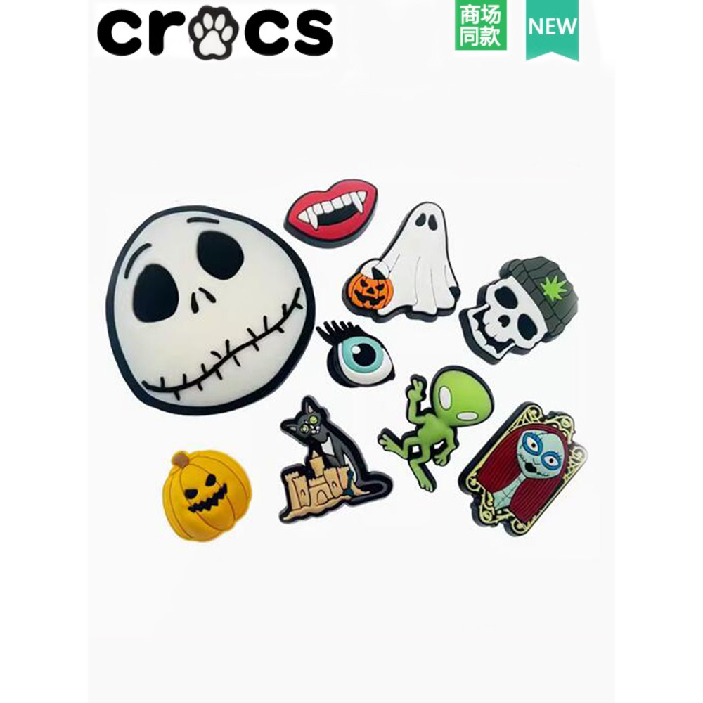 รองเท้าหลุมรองเท้าเครื่องประดับดอกไม้รองเท้าหัวเข็มขัดการ์ตูนฝันร้ายก่อนวันคริสต์มาสฮาโลวีนซีรีส์ Zhibixing