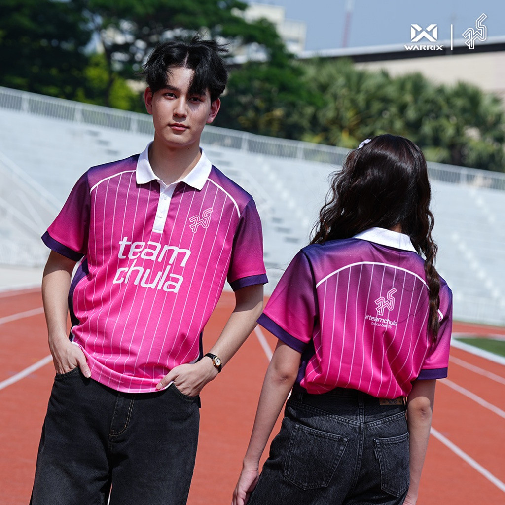 เสื้อโปโล Warrix Chula Baka สำหรับผู้ชายและผู้หญิง เหมาะสำหรับเชียร์ลีดเดอร์