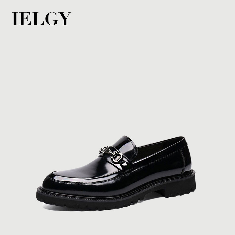 IELGY Shoes รองเท้าหนังผู้ชาย รองเท้าหนังลําลอง
