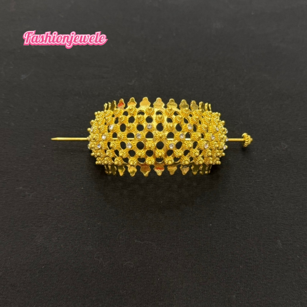 Fashion jewele รัดเกล้าครึ่งเสี้ยวลายดอกพิกุล เครื่องประดับชุดไทย พร้อมส่ง