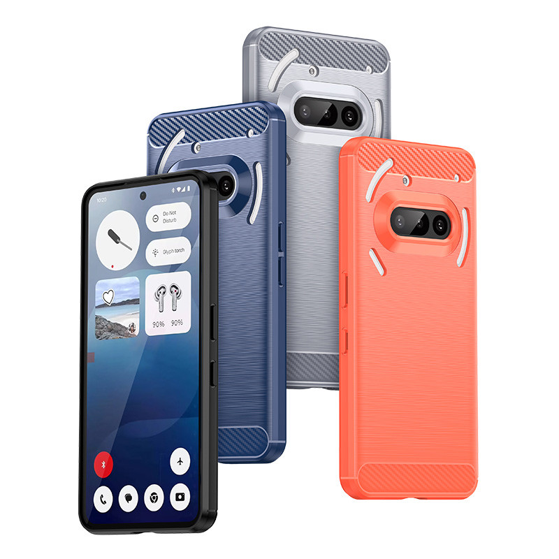 สําหรับ Nothing Phone (3a) A059 เกราะกันกระแทก Carbon Fiber Hybrid Brush TPU Case Cover