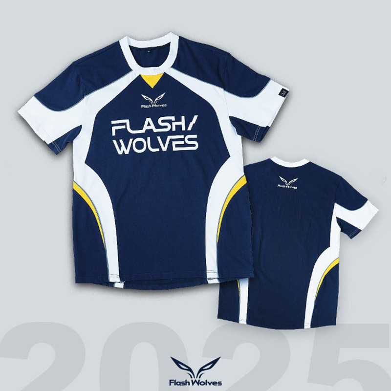 Flash Wolves E-sports Jersey 2025,เสื้อยืด Arena of Valor Gameing Heat Sublimated เสื้อยืดระเหิดความ