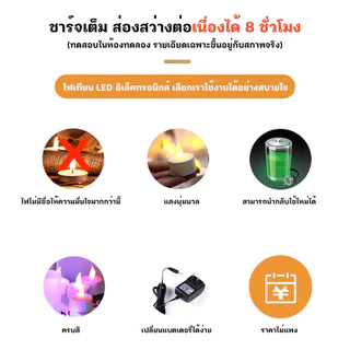YTL โคมไฟเทียน LED รูปเทียน เทียนอิเล็กทรอนิกส์ เทียนปลอม เป็นเนื้อเทียนไขหอมแท้ ไฟตกแต่ง สไตล์โรแมนติก