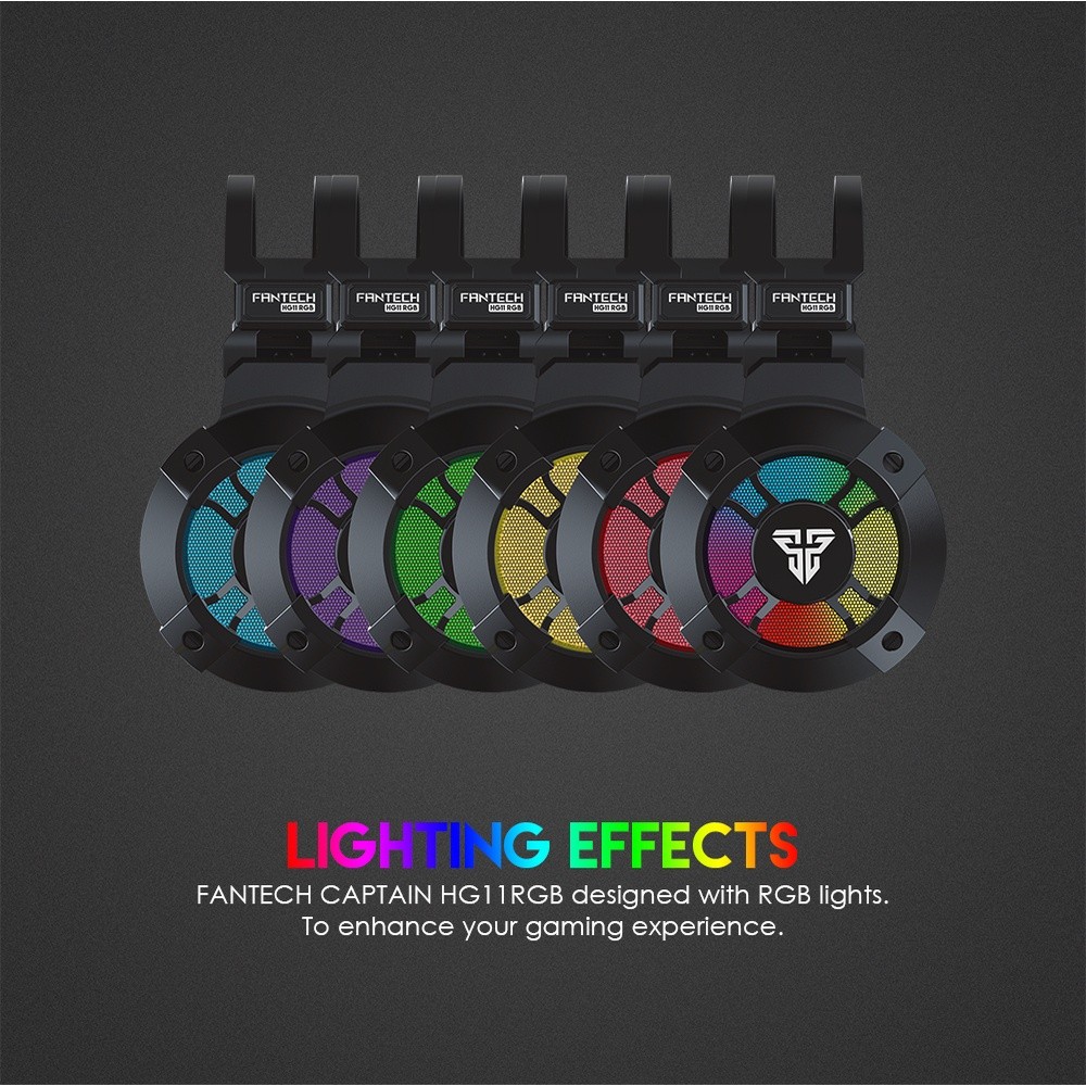 FANTECH รุ่น HG11 RGB (Captain 7.1) Stereo Headset for Gaming หูฟังเกมมิ่ง แบบครอบหัว มีไมโครโฟน ระบบสเตอริโอ ไฟรอบหูฟัง ราคา ถูกที่สุด ดีลบีเคเค แกลเลอรีภาพที่ 3