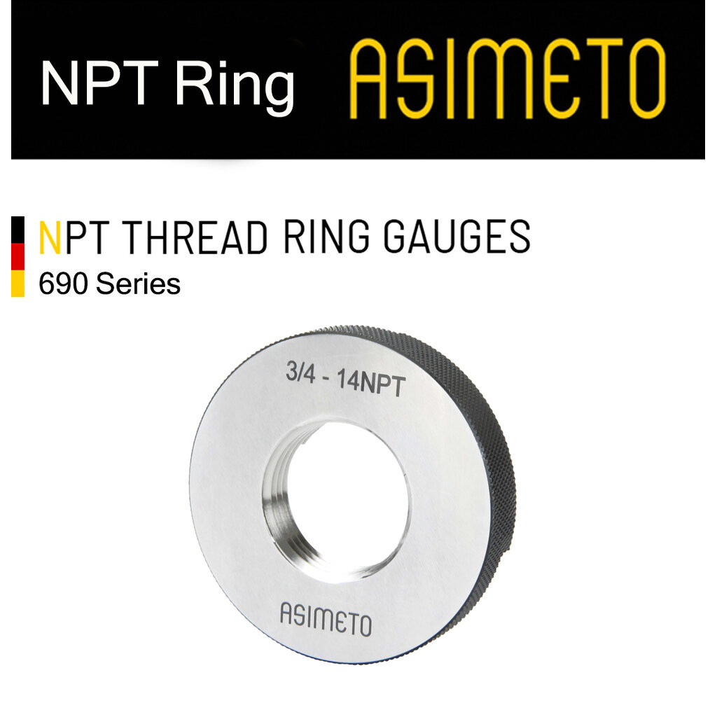 Asimeto สกรูริงเกจวัดเกลียวท่อ NPT (National Pipe Thread Taper) Thread ring gauge