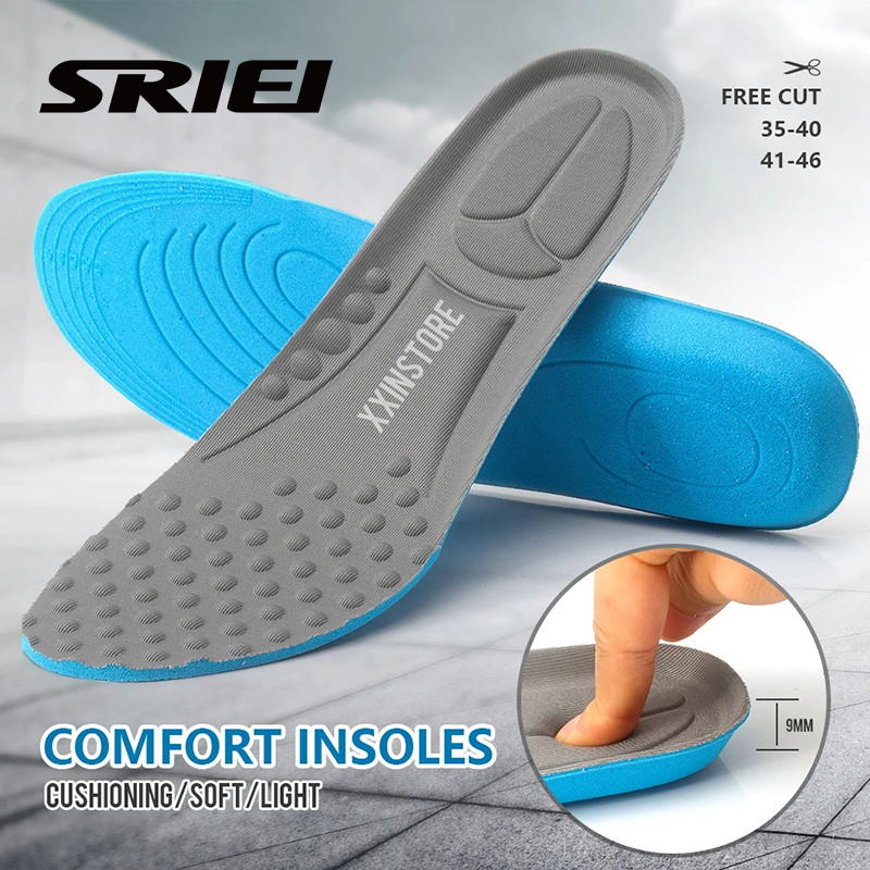 SRIEI 1 คู่รองเท้า Insoles Shock Absorbing Insoles เต็มความยาวเบาะนวด Insoles Boot เปลี่ยนแทรกรองเท้า Pad กันกระแทกสําหรับผู้ชายผู้หญิง