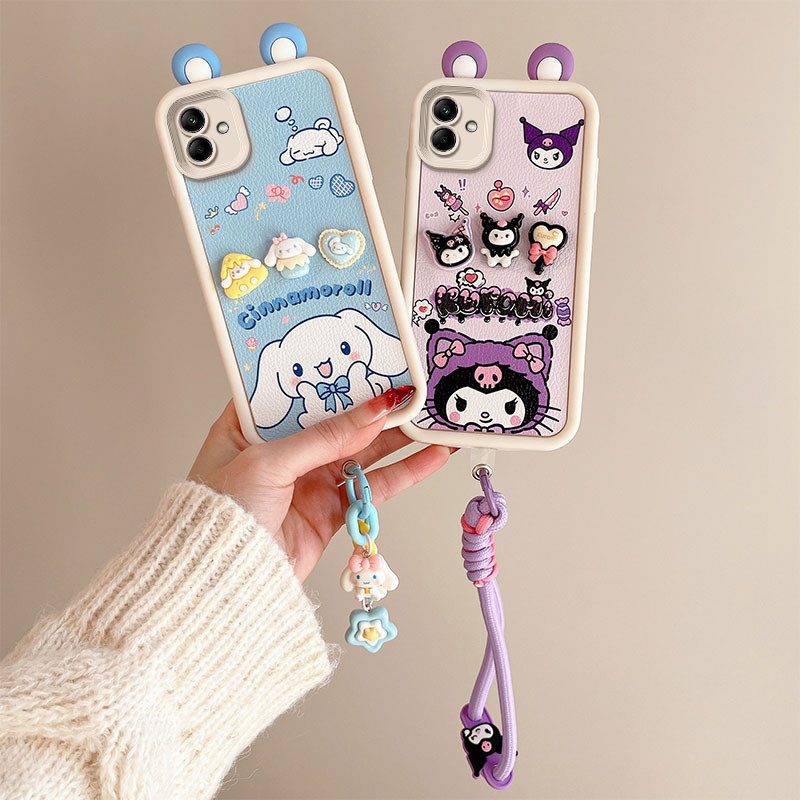 เคส samsung a06 เคส samsung a05 เคส samsung a04 เคสโทรศัพท์ตุ๊กตาหูน่ารักสําหรับเด็กผู้หญิง