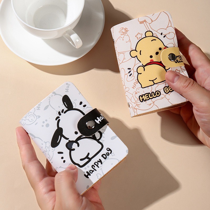 Kawaii Hello Kitty Card Bag My Melody Kuromi น่ารักการ์ตูน Translucence Card Slot คลิปบัตรเครดิต