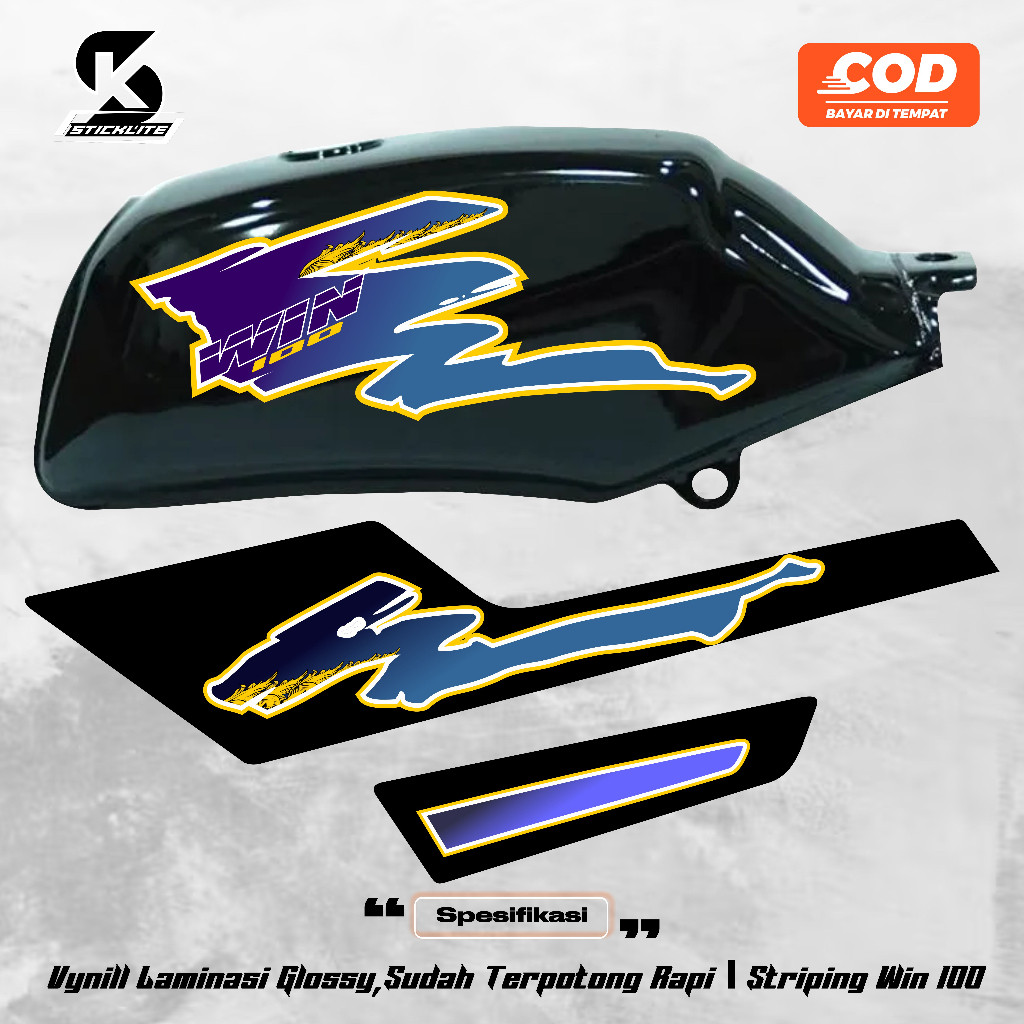 Honda Win 100 37 สติ๊กเกอร์ Striping Honda Win Body Strip Variation