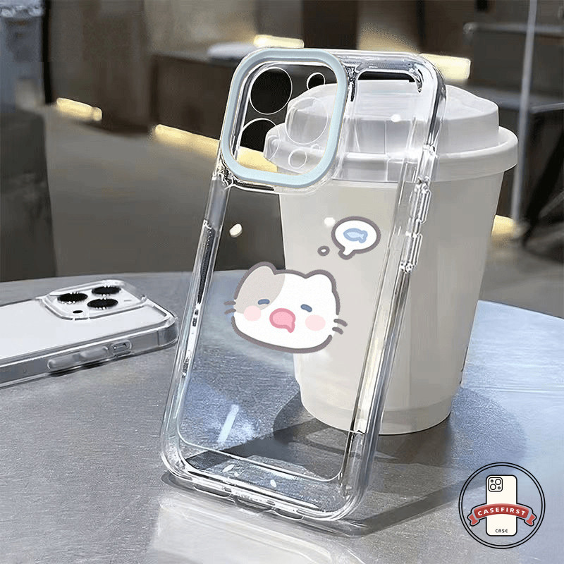 คู่รักการ์ตูนแมวตัวเล็กสีน้ำเงินปลาตัวเล็ก เคส Realme C53 C67 C35 C51 C25 C11 C25Y C21 C15 C20 C3 C12 C55 5 5i 8i 6i C31 - รูปที่ 3