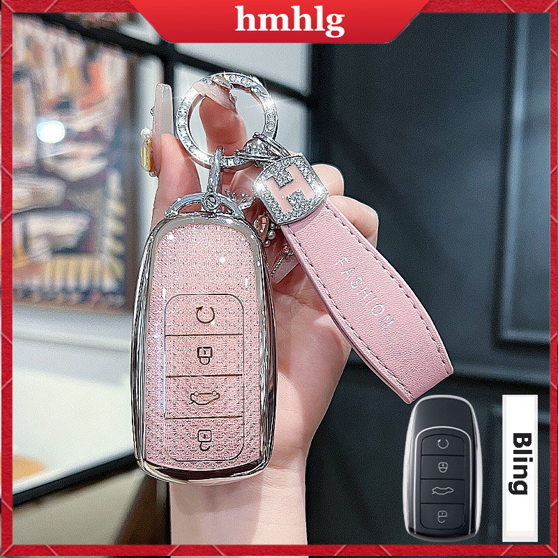 สําหรับ Chery Omoda 5 Tiggo 8 Pro Jaecoo J7 Arrizo 5 Jaecoo 9 Bling ชุบ TPU ฝาครอบกุญแจรถ Keyless Remote ป้องกันพวงกุญแจปลอกอุปกรณ์เสริม