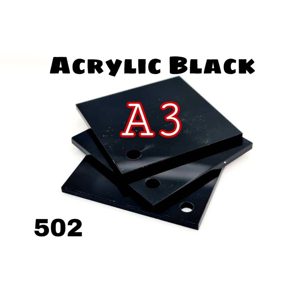 แผ่นอะคริลิค Colour สีดํา A3 Size - E1