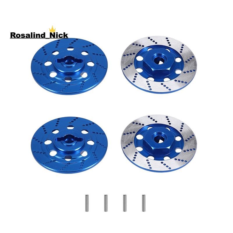 [Rosalind_Nick]4PCS โลหะเบรคแผ่นดิสก์ล้อขอบกล่องโลหะอะแดปเตอร์ Hex 12 มม.สําหรับ 1/10 D4 On-Road Racing RC รถอะไหล่