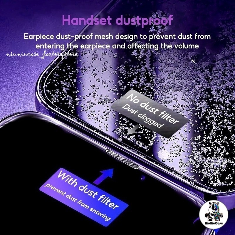 ทำความสะอาดฝุ่นโดยอัตโนมัติ ฟิล์มกระจก HD สำหรับ iPhone 11 15 14Promax ติดง่าย แบบเต็มจอ 13 12 13 14 15 16 Pro Max 7P 8P