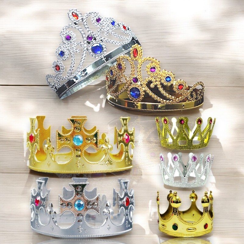 Jibbyhome มงกุฎราชา/มงกุฎราชินี ของปัจฉิม มงกุฎสวมศรีษะ มีหลายแบบ  #AI-0024