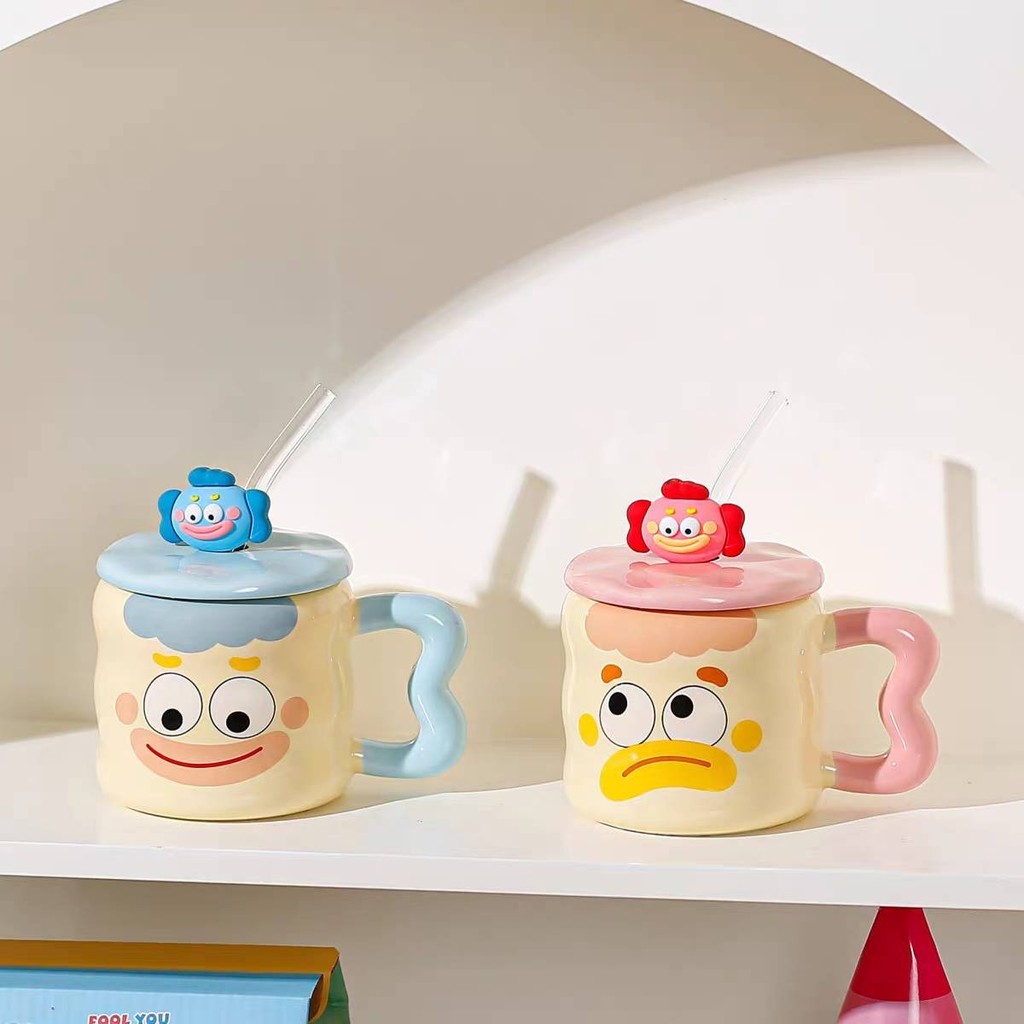 แก้วเซรามิกลายน่ารัก แก้วกาแฟ พร้อมกล่องของขวัญ *พร้อมส่งจากไทย