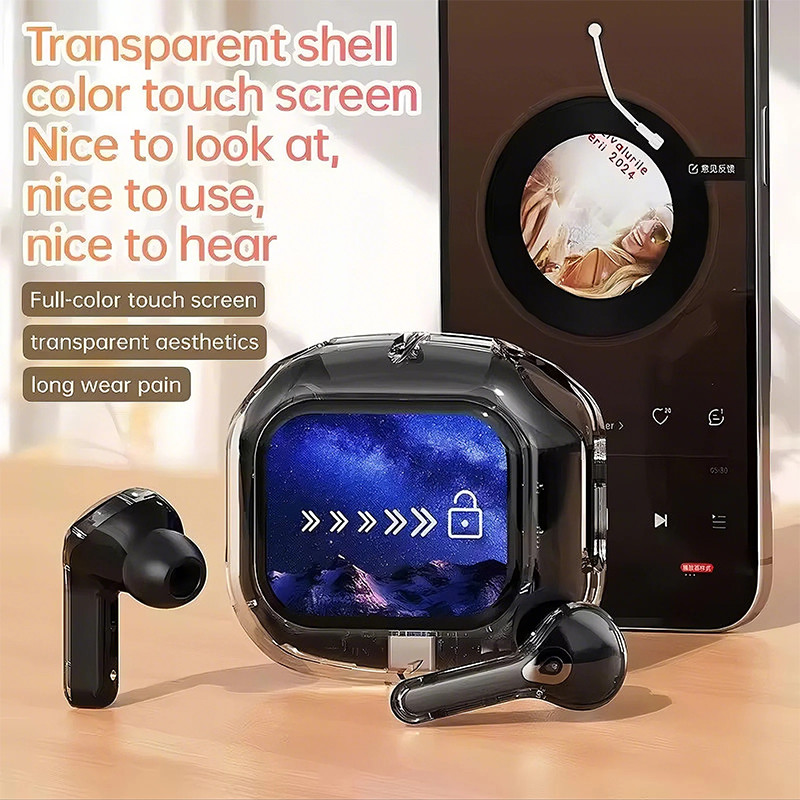 YOOGOO หูฟังบลูทูธพร้อมหน้าจอทัชสกรีน หูฟังจอสัมผัส หูฟังไร้สาย ตัดเสียงรบกวน พร้อมไมโครโฟน หน้าจอLCD Bluetooth Earphone - รูปที่ 2