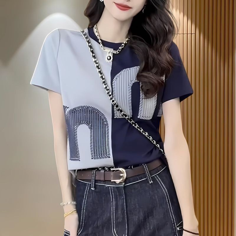 ด้านบนผู้หญิงเสื้อยืดแขนสั้นผู้หญิงเสื้อผ้าฤดูร้อนหลวมเสื้อยืดผู้หญิง