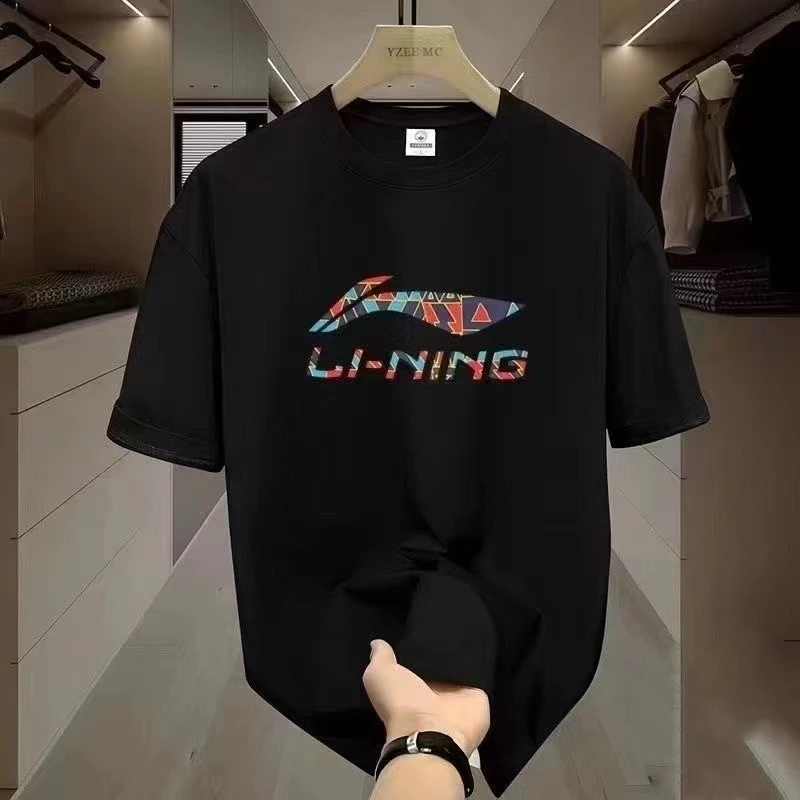 Eershenshi เสื้อยืดแขนสั้นแฟชั่น Li-Ning ดีไซน์พิมพ์ลายสีสันสดใส