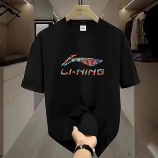 Eershenshi เสื้อยืดแขนสั้นแฟชั่น Li-Ning ดีไซน์พิมพ์ลายสีสันสดใส