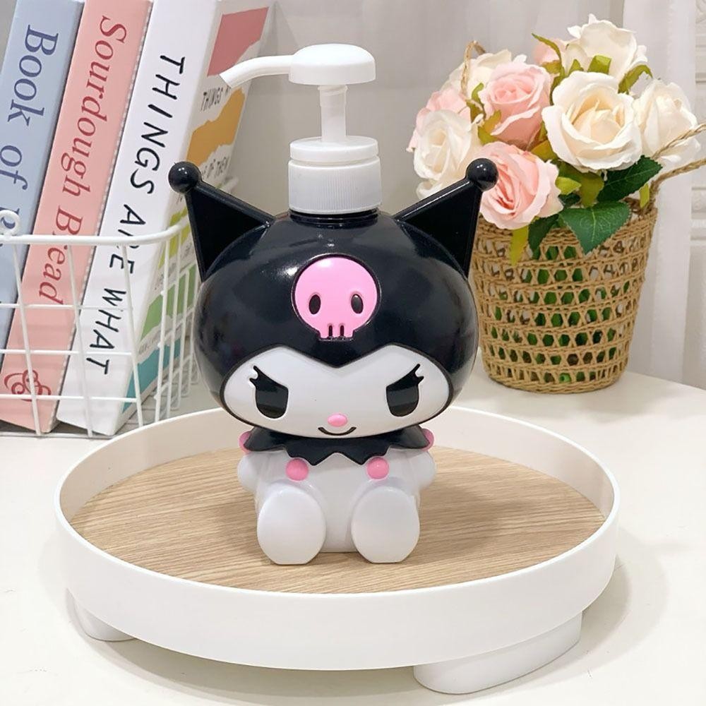 SANRIO Vlmv ขวดโลชั่น,ขวดรีฟิลเปล่าความจุขนาดใหญ่,การ์ตูนทนทาน ซานริโอ ขวดหัวปั๊มพลาสติกแบบพกพาสบู่เหลว