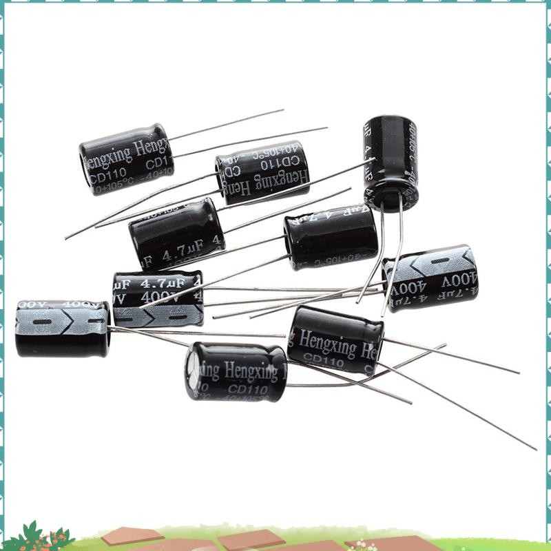 Super 10 x 4.7uF 400V 105C Radial Electrolytic Capacitor 8x12m