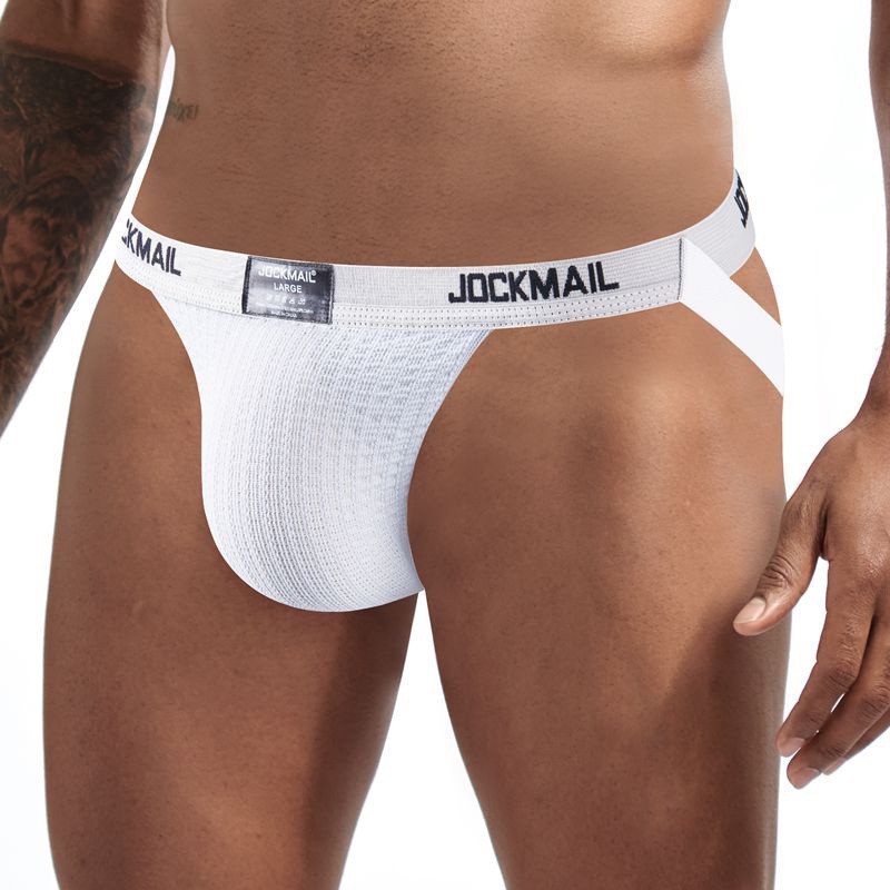 Jockmail เสื้อผ้าผู้ชายชุดชั้นในเปิดหลังกรีฑา Supporter เยาวชนฟิตเนส Jockstrap กางเกง