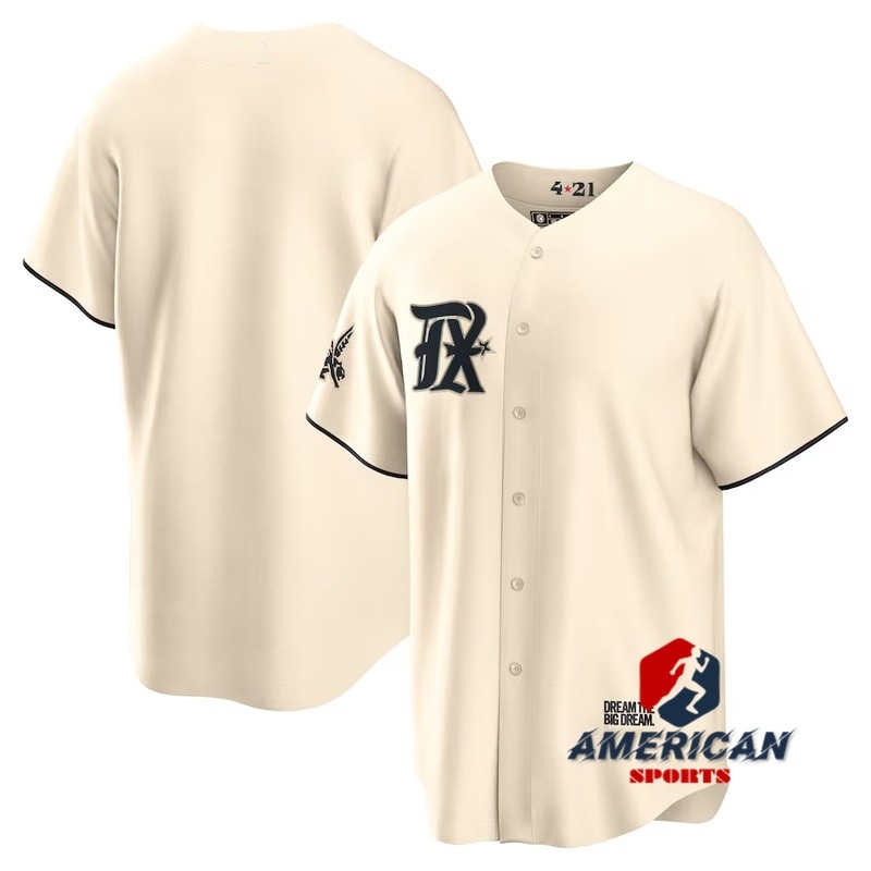 Mens Texas Rangers Cream Blank MLB City Connect Baseball Jersey
