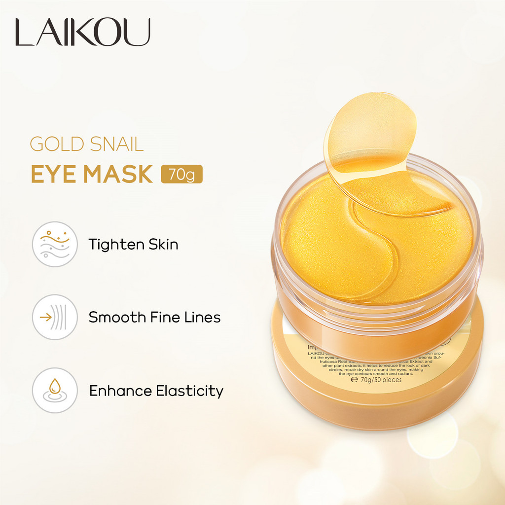 Laikou LAIKOU Snail Eye Mask 50 ชิ้น Eye Care Moisturizing Moisturizing Skin Care ผลิตภัณฑ์ I9W1