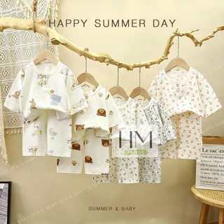 ชุดนอนเด็ก 5 ส่วน เสื้อผ้าเด็ก เสื้อ+กางเกง พิมพ์ลายน่ารักๆ อายุ6เดือน-3ปี