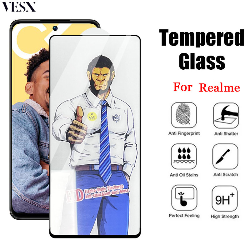 กอริลลากระจกนิรภัย HD ป้องกันไฟฟ้าสถิตย์สำหรับสำหรับ Realme C85 C75 C67 C65s C65 C61 C55 C53 C51 C35