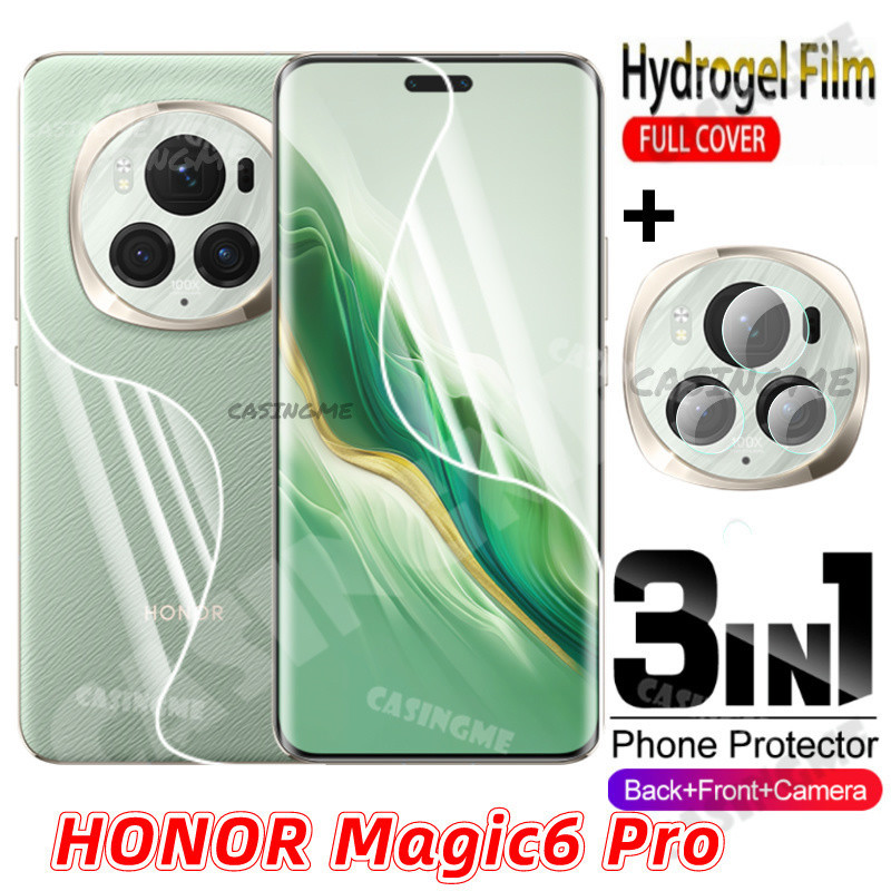 Honor Magic6 Pro 2024 ฟิล์มไฮโดรเจล สําหรับ HONOR Magic 6Pro Magic6 6 Pro Magic6Pro 4G 5G 2024 ด้านหน้า ด้านหลัง เต็มรูปแบบ ป้องกันกล้องด้านหลัง ฟิล์มป้องกันหน้าจอ นิ่ม