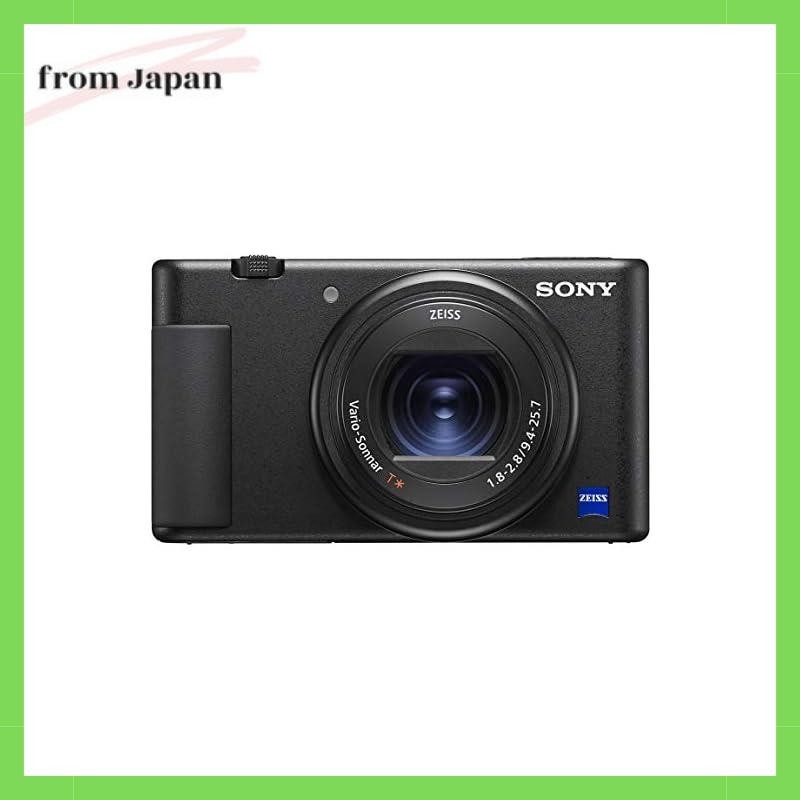 Sony (Sony) กล้องดิจิทัล ขนาดกะทัดรัด พร้อมกระจกกันลม เลนส์ซูม 24-70 มม. F1.8-2.8 สีดํา Zv-1 B สําหร