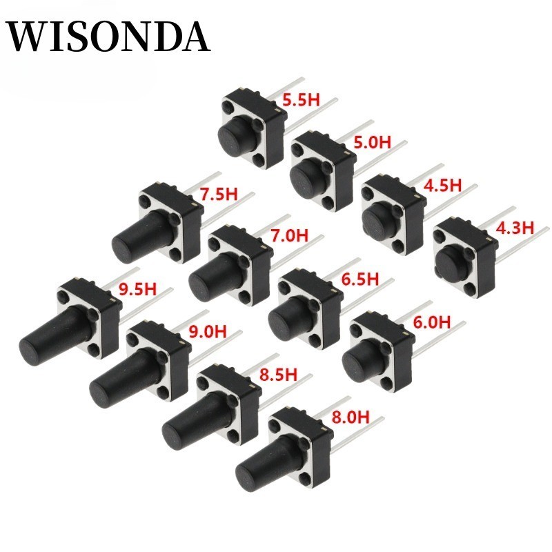 ปุ่มกดสวิตช์ ทองแดง 12V 2PIN DIP2 SMD 6X6X5 4.3 5 5.5 6 7 8 9 10 11 12 13 15 มม. สําหรับทีวี