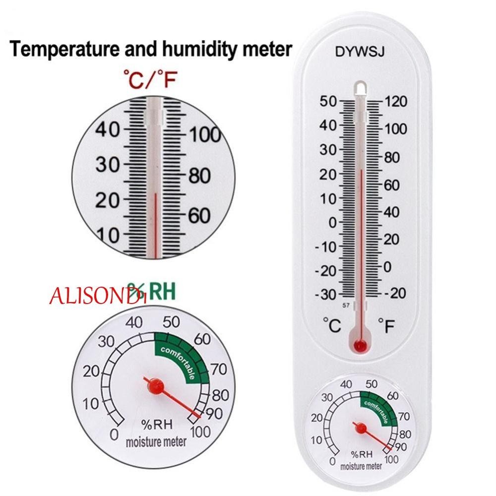 Alisond1 เครื่องวัดอุณหภูมิ แขวน เกจวัดอุณหภูมิ อิเล็กทรอนิกส์ เครื่องวัดอุณหภูมิ ความชื้น เซนเซอร์ ไฮโกรมิเตอร์ เกจวัดอุณหภูมิ ติดผนัง เครื่องวัดความชื้น