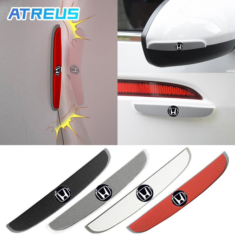 4 ชิ้น Honda แถบติดขอบประตูรถยนต์กันชน ป้องกันรอยขีดข่วน กระจกมองหลังอัตโนมัติ รถ มือจับประตู สติกเกอร์ป้องกัน สำหรับ Honda civic 11th gen fd fc eg fk HRV Jazz City Mugen Fit Vezel Accord BRV WRV Stream