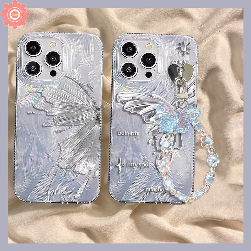 เคสโทรศัพท์มือถือ ลายผีเสื้อ พร้อมสายคล้องมือ สําหรับ Samsung A53 A05s A05 A14 A13 A24 A51 A54 A52 A23 A21s A34 A12 A03s A52s A31 A30 A32 A02s A04s A30s A50s A20s A11 A04 A04E A10s