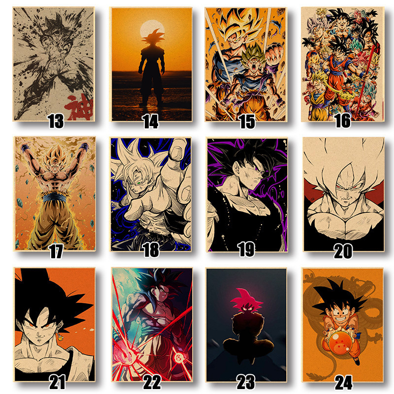 สติกเกอร์วอลเปเปอร์ ลายการ์ตูนอนิเมะ Son Goku Kakarotto Dragon Ball สไตล์ญี่ปุ่น คลาสสิก เรโทร สําหรับตกแต่งห้องนอน - รูปที่ 5