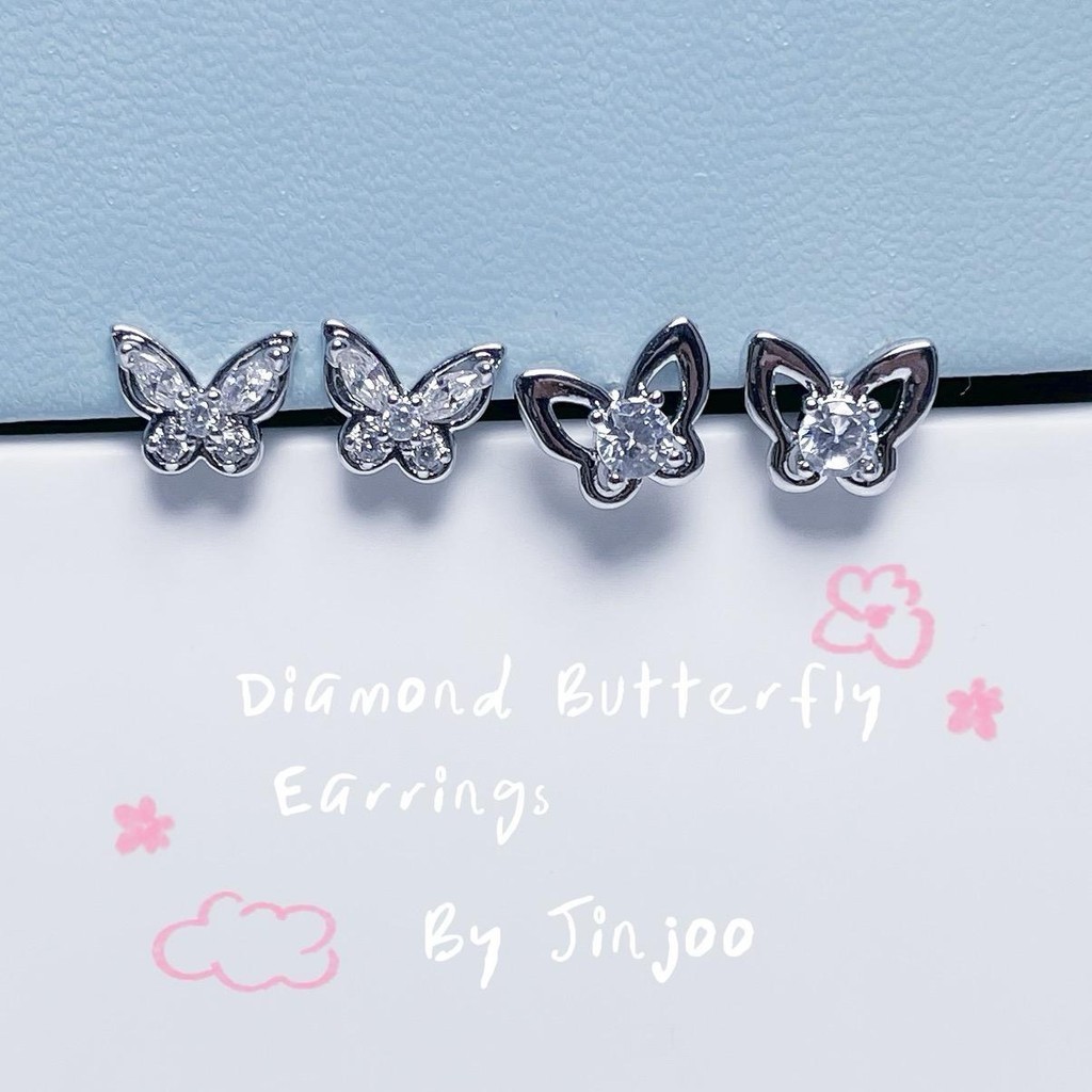 Jinjoo จิวต่างหู Dia Butterfly Earrings น่ารักมากก So cute รหัส JJ34