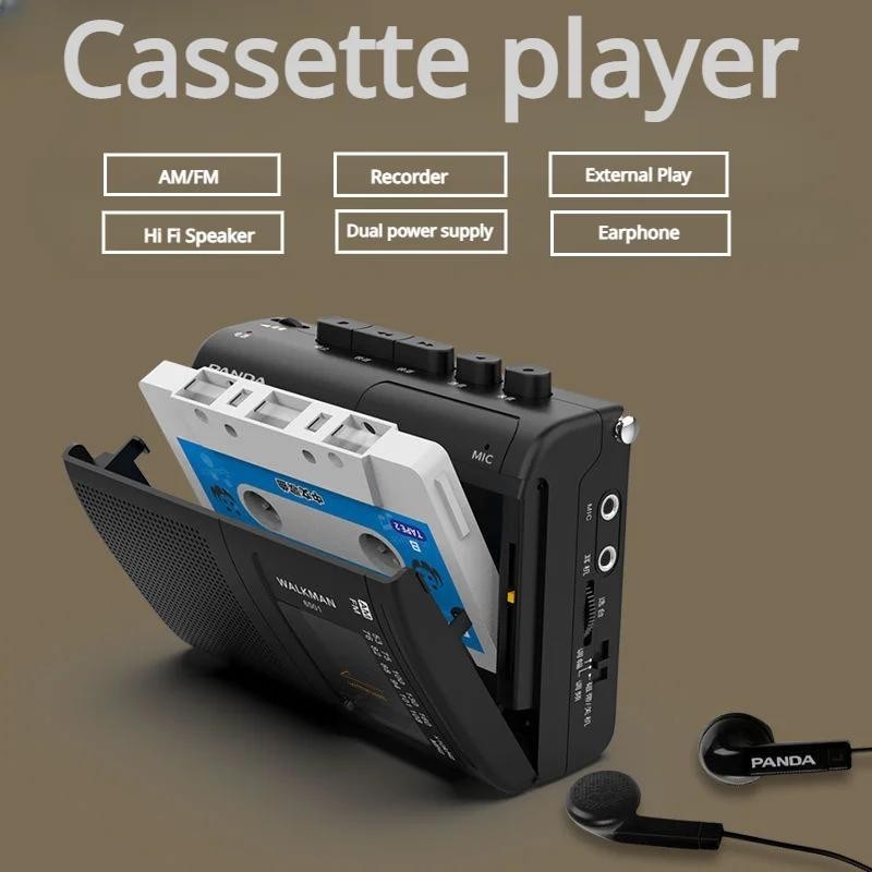 เทปแบบพกพา AM/FM วิทยุ Retro Cassette เครื่องเล่นเพลง Walkman เครื่องบันทึกเทปพร้อมลําโพงรองรับ 3.5 มม.เล่นหูฟัง