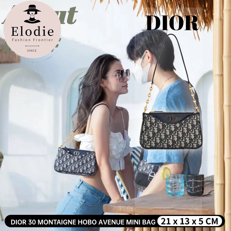 Dior 30 MONTAIGNE HOBO AVENUE ใหม่ กระเป๋าสะพายไหล่ ขนาดมินิ สําหรับสตรี เหมาะกับการพกพาเดินทาง EGNC
