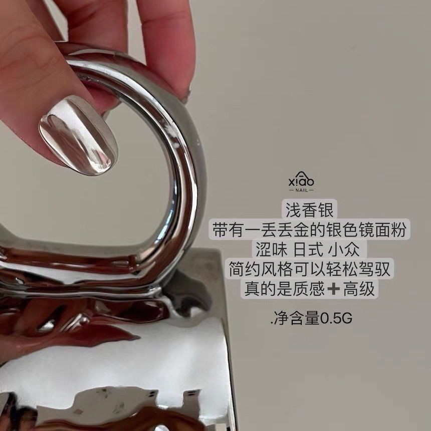 【ขายดี】ผงกระจกเมจิก สีทอง สีเงิน แวววาว สําหรับตกแต่งเล็บ 2024