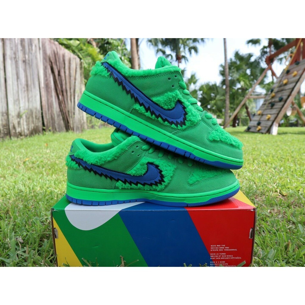 คุณภาพสูง Grateful Dead x Nike Nike sb dunk Low Pro QS Green Bear CJ5378-300 รองเท ้ าผ ้ าใบ H626